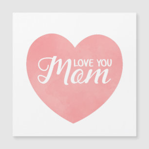Love you mum text, mother's day pink heart