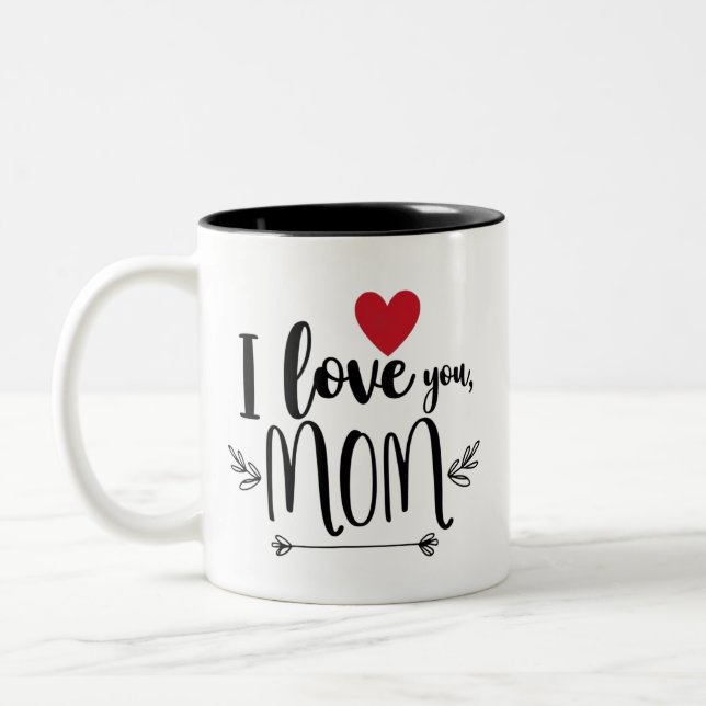 Love You Mum Two-Tone Coffee Mug (Left)