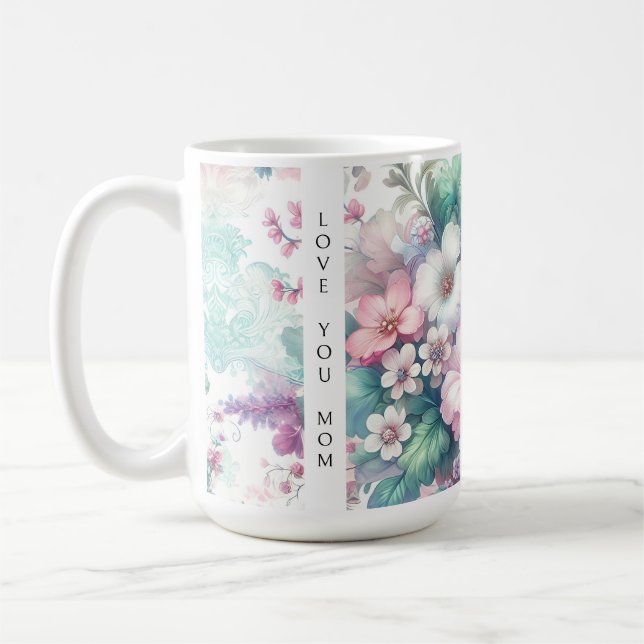 Love You Mum | Watercolor Flowers Coffee Mug (Left)