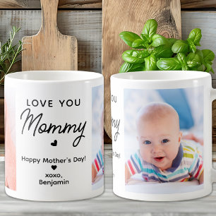 Love You Mummy Custom 2 Photo Cute Mother's Day Coffee Mug