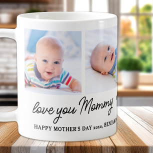 Love You Mummy Custom 4 Photo Cute Mother's Day Coffee Mug
