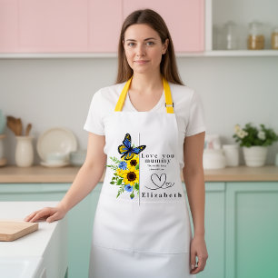 Love You Mummy Personalized Floral Apron