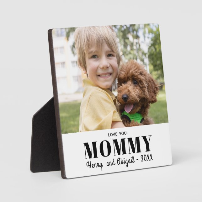 Love You Mummy Photo Family Modern Keepsake Plaque (Front)