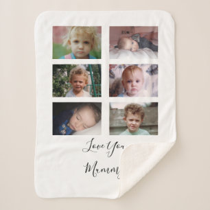 Love you Mummy photos of children Sherpa Blanket