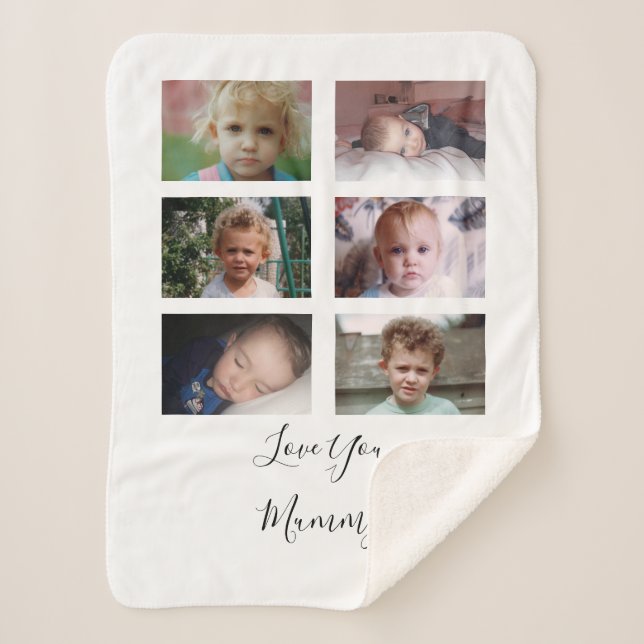 Love you Mummy photos of children Sherpa Blanket (Front)