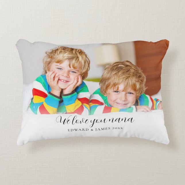 Love You Nana Custom Photo Decorative Cushion (Front)