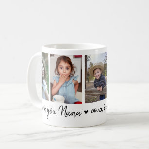 Love You Nana Grandkids Names 5 Photo Collage Coffee Mug