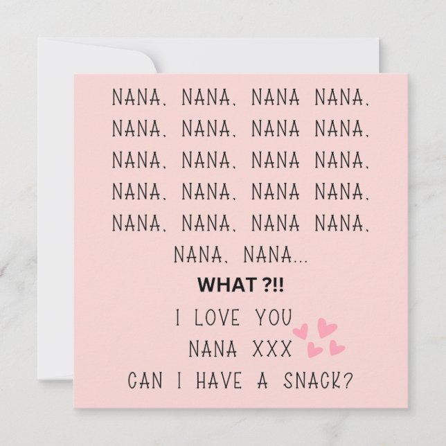 love you nana grandma mothers day pink hearts holiday card (Front)