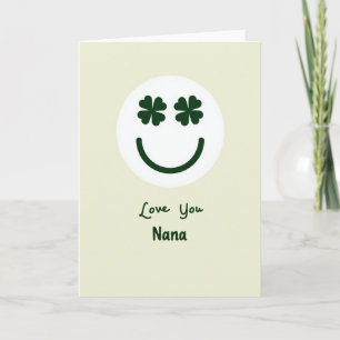 Love You Nana Green Clover Card