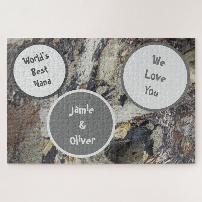 Love You Nana Nature Photo Marbled Driftwood Jigsaw Puzzle (Horizontal)