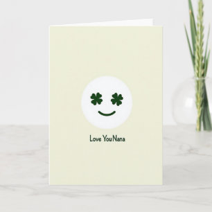 Love You Nana Shamrock Face Card