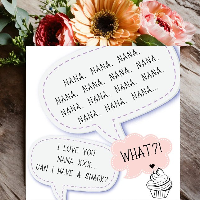 love you Nana white mothers day food pun Holiday Card (Creator Uploaded)