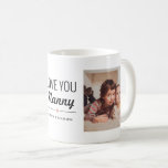 Love You Nanny Birthday Custom Photo Coffee Mug<br><div class="desc">Elegant love you nanny photo mug. Easily personalise this custom mug with your photos to create a unique photo gift for your grandma.</div>