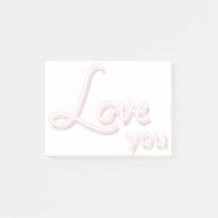 Love you neon word transparent post-it notes