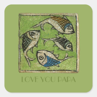 Love You Papa Square Sticker