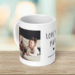 Love You Papa | Two Photo Handwritten Text Coffee Mug<br><div class="desc">This simple and stylish mug says "Love you Papa" in trendy,  handwritten black text with a matching heart and a spot for your name. There is also room to show off two of your favourite personal photos for a gift your dad or grandfather will love.</div>