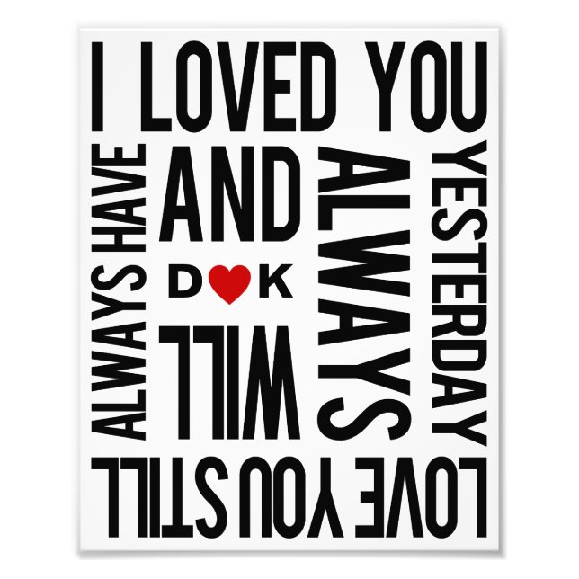 "Love You" Personalised Art Print (Front)