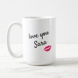 Love you, personalised hugs and kisses mug