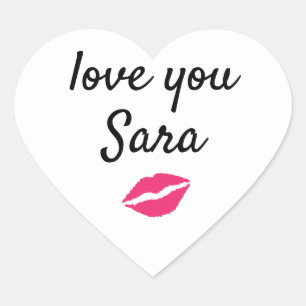 Love You Personalised Kiss Sticker