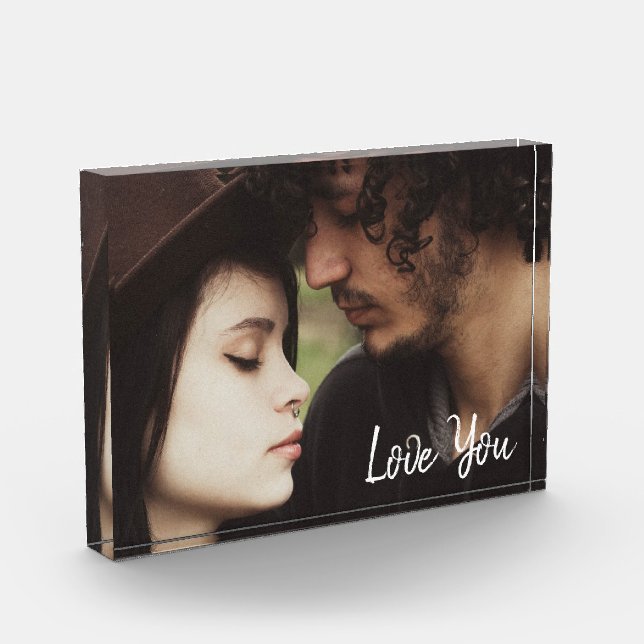 Love You | Personalised Photo Block (Left)