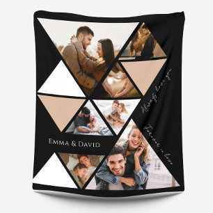 Love You Photo Collage Fleece Blanket