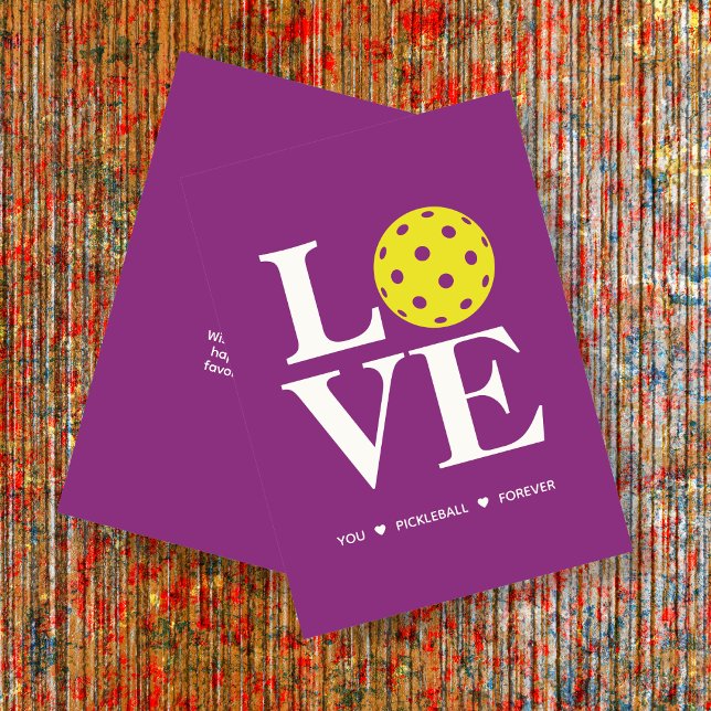 "LOVE You, Pickleball, Forever" Raspberry Card (Creator Uploaded)