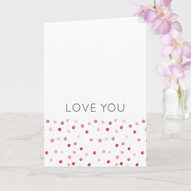 LOVE YOU Pink Polka Dots NAME Sweet Artisan  Card (Orchid)