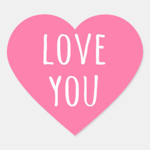 Love you pink Valentine's day heart Heart Sticker
