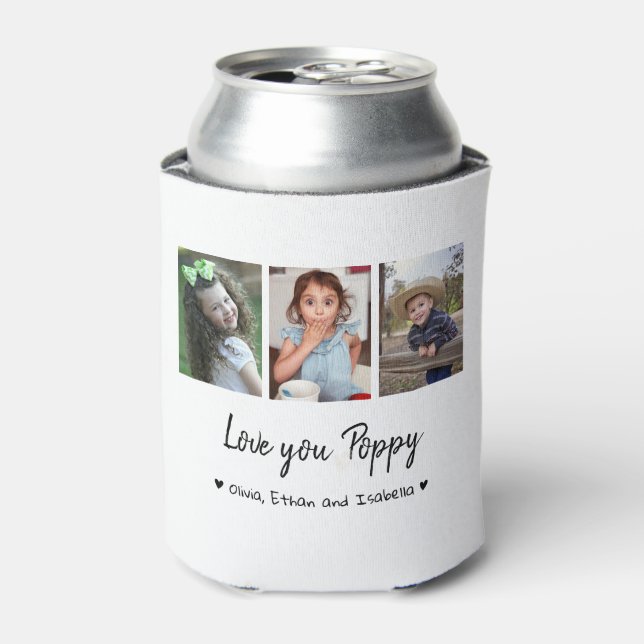 Love You Poppy Happy Father's Day 2022 Photo Can Cooler (Can Front)