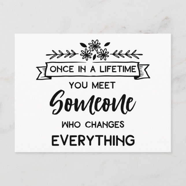 Love You Quote Thinking of You Miss You Friendship Announcement Postcard (Front)