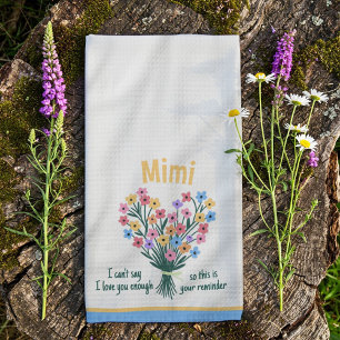 Love You Reminder Kitchen Towel - Bouquet (Blue)