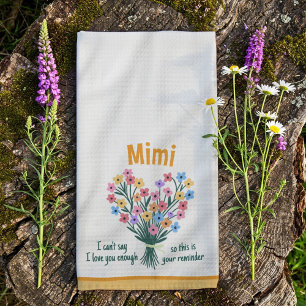Love You Reminder Kitchen Towel - Bouquet (Yellow)