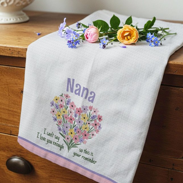 Love You Reminder Kitchen Towel - Floral (Pink) (Creator Uploaded)