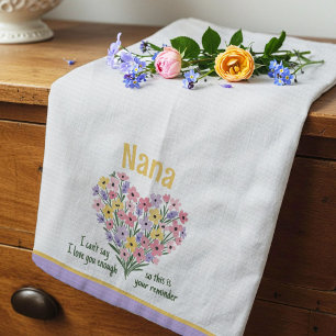 Love You Reminder Kitchen Towel - Floral (Purple)
