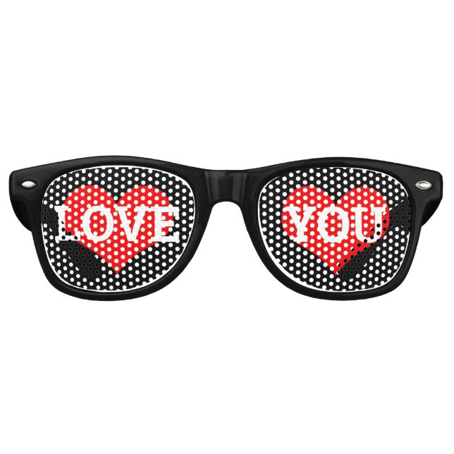 LOVE YOU retro Shades / Fun Party Sunglasses (Front)