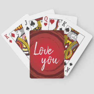 Love You Romantic Valentine's Red Playing Cards