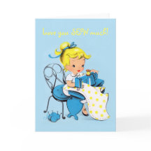 Love you SEW much - Valentine card - sewing girl