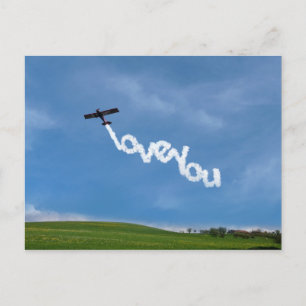 Love You Skywriting Postcard