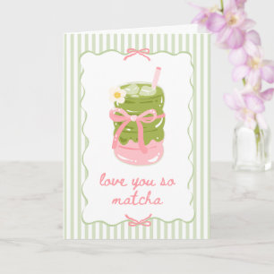 Love You So Matcha Card Pink and Green