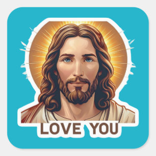 "Love You" sticker with face of Jesus