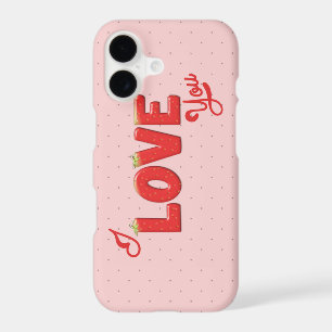 Love You Strawberry Text