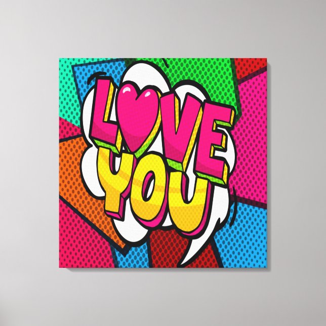 LOVE YOU Stretched Canvas Print (Front)