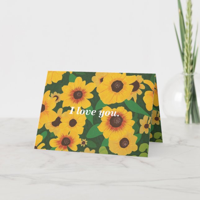 Love you, Sunflowers Marriage Proposal Card (Front)