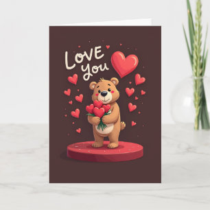 Love You Teddy Bear Card