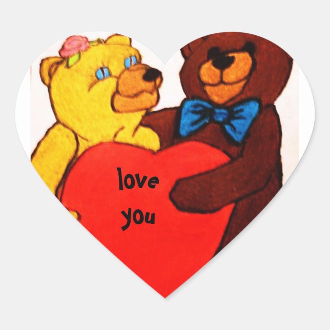 LOVE YOU TEDDY BEAR  stickers (Front)