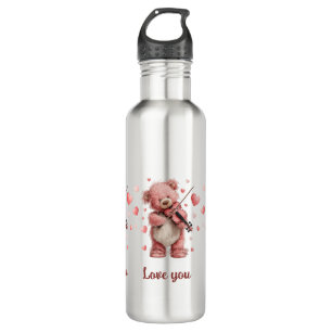 Love You Teddy with Violin 710 Ml Water Bottle