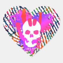 Love You The Origin Hand Sign Skull Colourful Spla