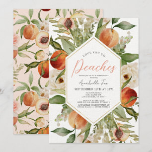 Love You to Peaches Floral Bridal Shower Invitation