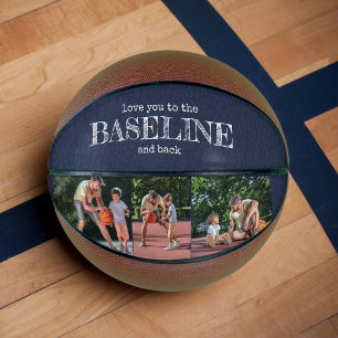 Love You to the Baseline and Back - 3 Photo Blue Basketball