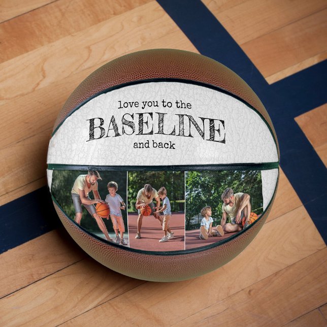 Love You to the Baseline and Back - 3 Photo White Basketball (Creator Uploaded)